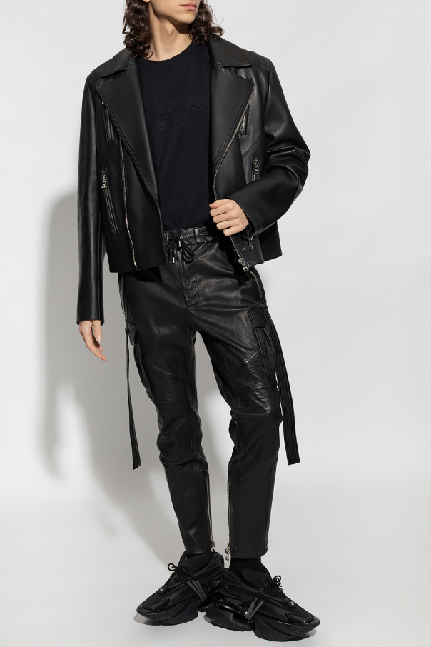 Balmain leather pants store mens